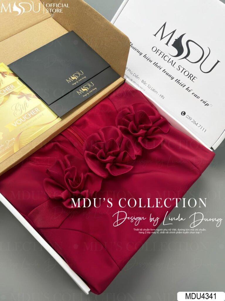 Váy Thiết Kế MDU4341 – Sự Kết Hợp Hoàn Hảo Giữa Màu Đỏ Nổi Bật Và Chất Liệu Mango Ý Cao Cấp