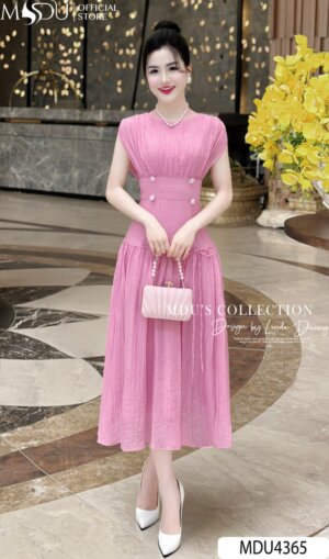 Váy Thiết Kế MDU4365 – Dáng Dài Tay Hến Đính Đá Sang Chảnh