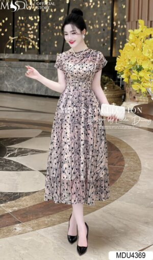 Váy Thiết Kế MDU4369 Họa Tiết Sao Nhung Nổi Tinh Tế