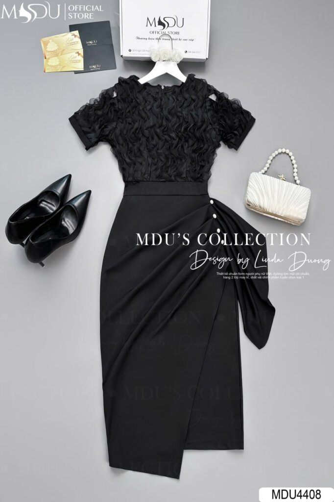Váy Thiết Kế MDU4408 - Chất Liệu Ren Phối Xleo Hàn Cao Cấp