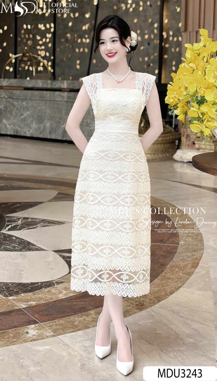 Phối Đồ Đi Làm Với Đầm Body Cổ Vuông