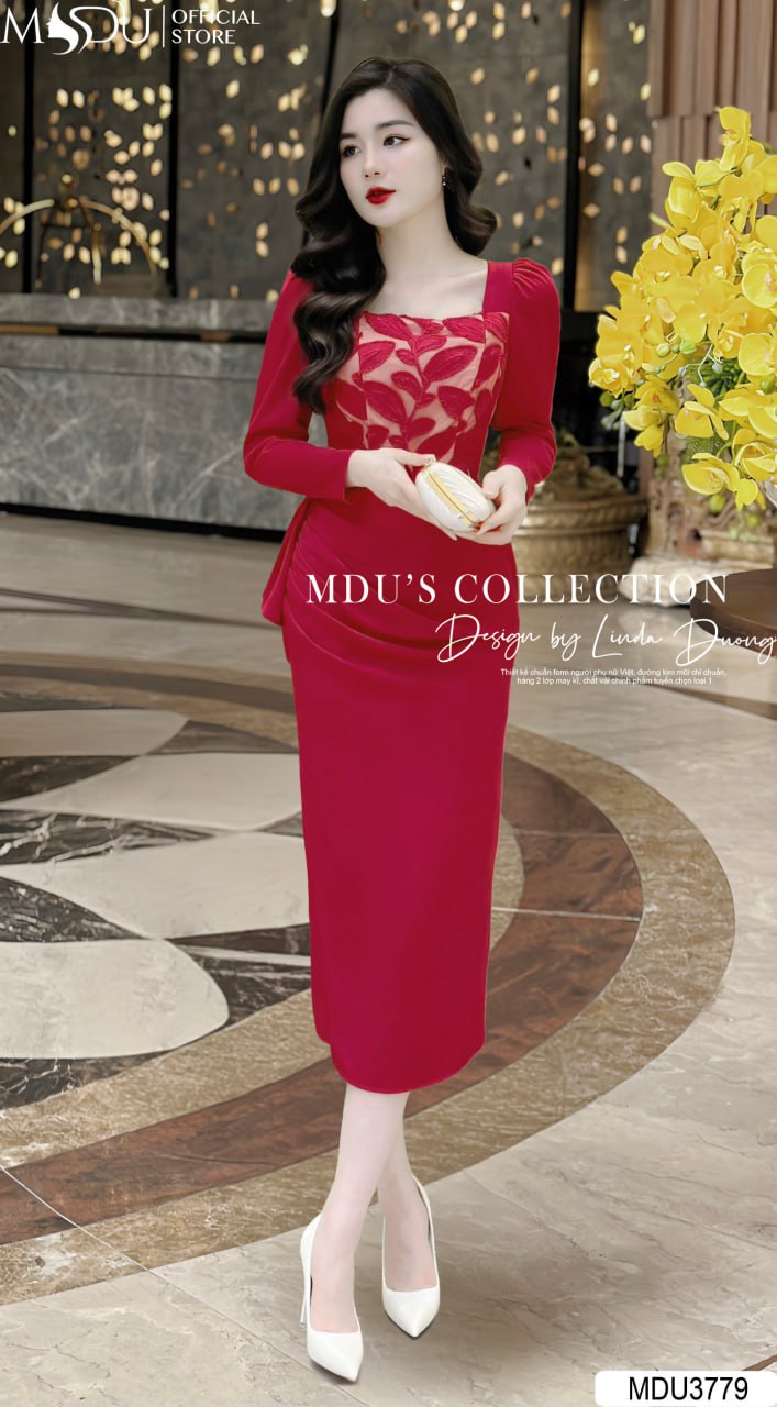 Phối Đồ Đi Tiệc Với Đầm Body Cổ Vuông