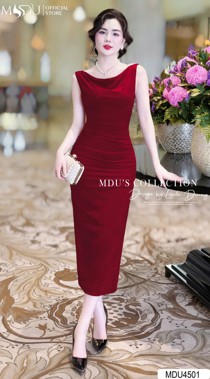 Đầm Body Đỏ Cho Dáng Đồng Hồ Cát