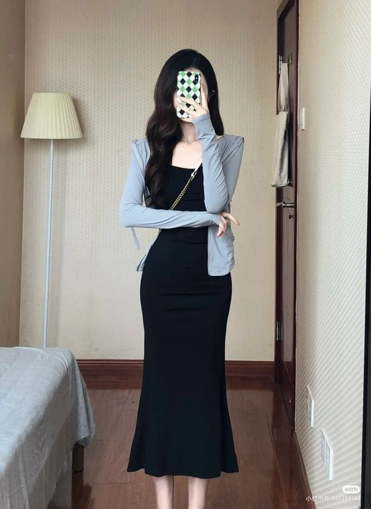 Chọn Kiểu Dáng Đầm Thun Body Dài Qua Gối