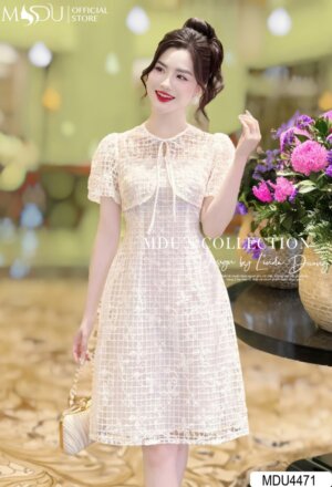 Váy Thiết Kế MDU4471 – Dáng Ôm Body Phối Cùng Họa Tiết Chất Ren Được Thêu Nổi Bật