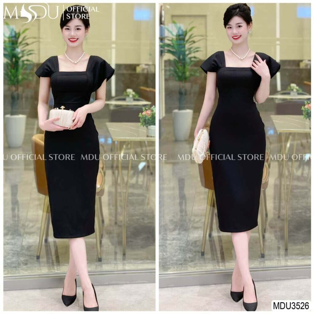 Đầm body Ống Màu Đen Thanh Lịch