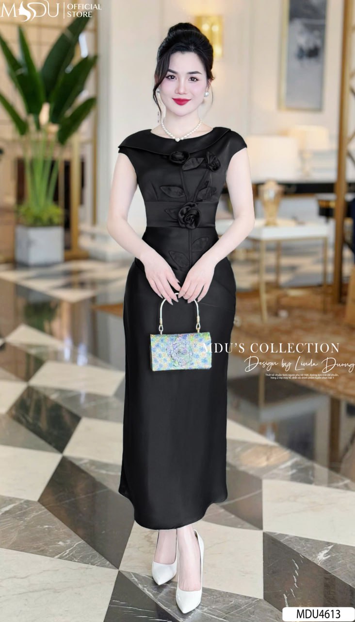 Váy Body Đen Cho Dáng Đồng Hồ Cát