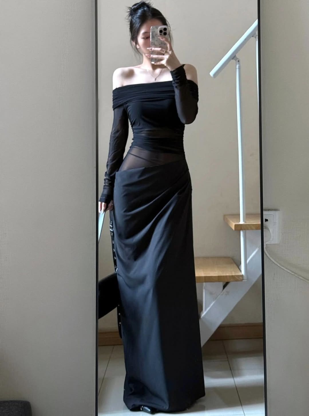 Chọn Chất Liệu Váy Body Trễ Vai Dài Tay