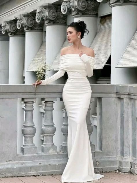 Chọn Màu Sắc Váy Body Trễ Vai Dài Tay