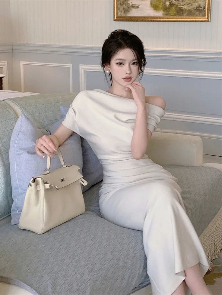 Váy Lụa Body Kết Hợp Chất Liệu Khác