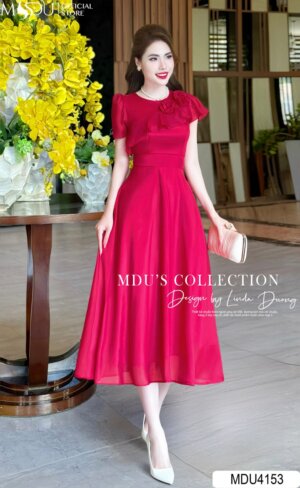 Váy Thiết Kế MDU4153 – Chất Liệu Tơ Óng Hàn Với Gam Màu Cực Kỳ Sang Trọng