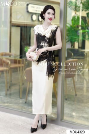 Váy Thiết Kế MDU4320 – Dáng Ôm Body Tay Hến Phối Cùng Họa Tiết Bắt Mắt