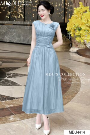 Váy Thiết Kế MDU4414 – Chất Tơ Diamond Tencel Kết Hợp Chiết Eo Đầy Tinh Tế