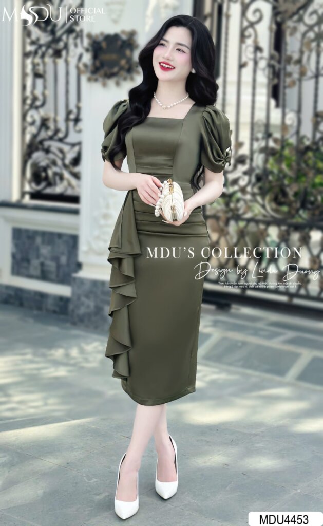 Đầm Dự Tiệc Cổ Vuông Ôm Body