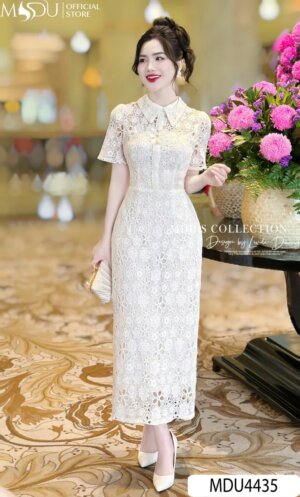 Váy Thiết Kế MDU4435 – Thiết Kế Dáng Ôm Body Cùng Ren Hàn Dệt Nổi Cao Cấp