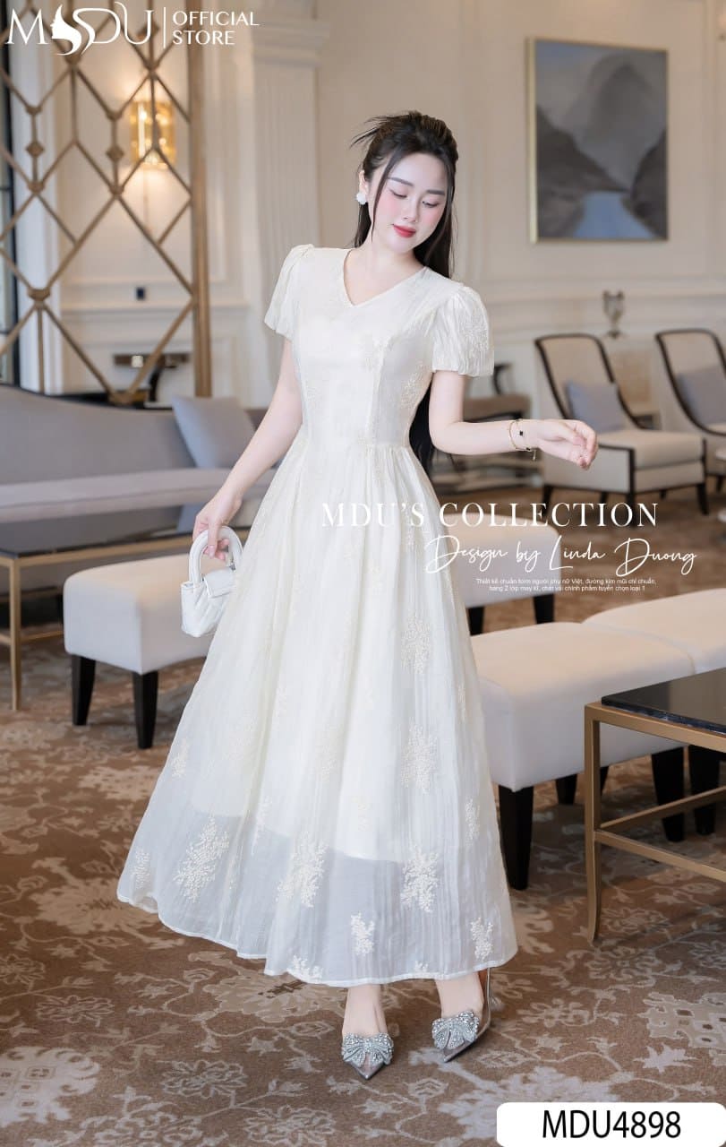 Đầm dự tiệc cho người béo bụng - Đầm maxi