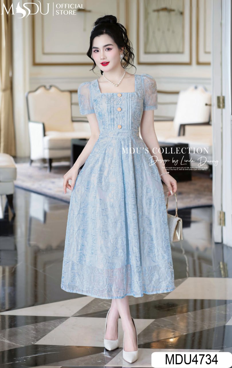 Đầm dự tiệc cho người béo bụng - Màu pastel