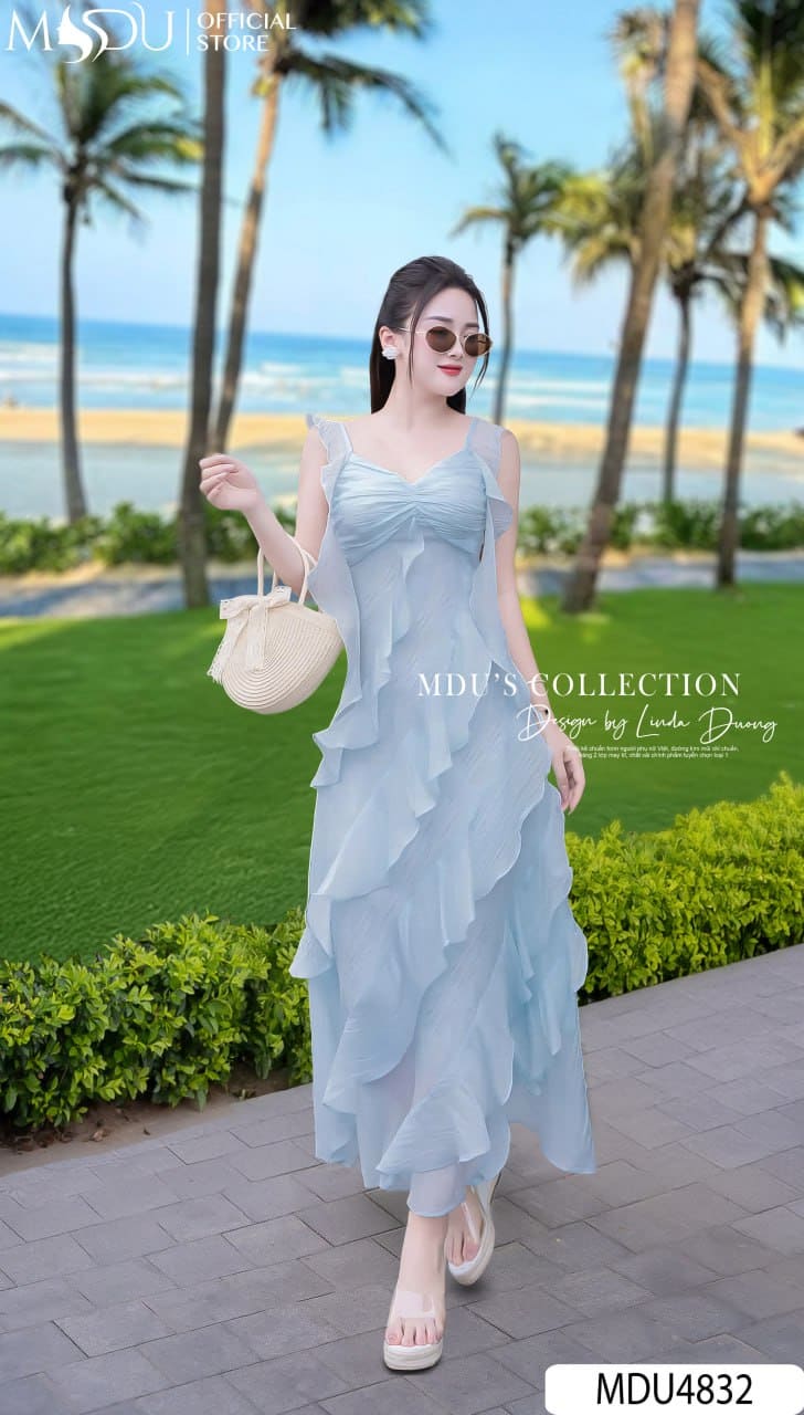 Đầm dự tiệc cho người nhỏ con - Đầm hai dây 