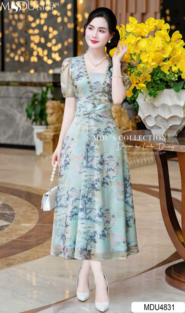 Đầm maxi dự tiệc cao cấp lụa 