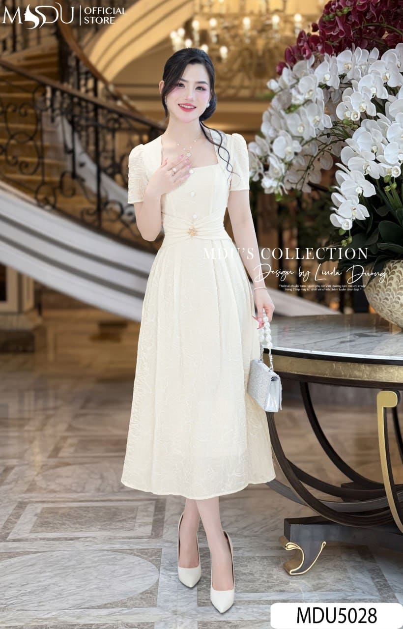 Đầm maxi dự tiệc cao cấp xòe nhẹ