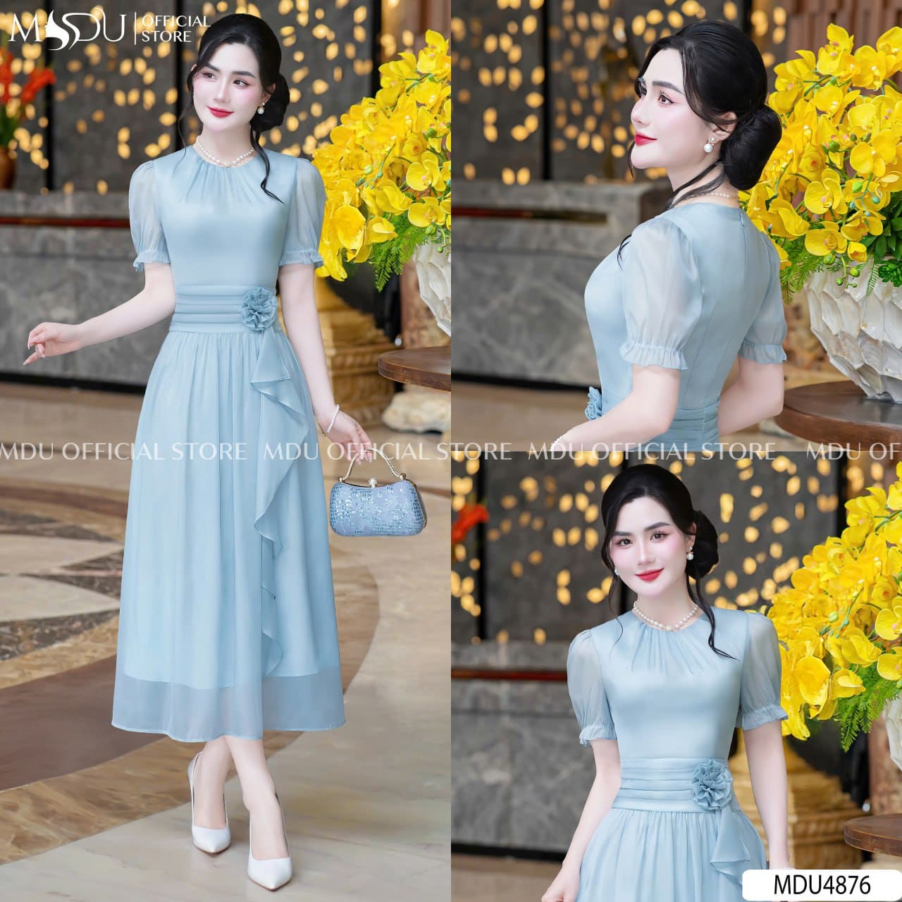 Các Kiểu Dáng Váy Dự Tiệc Màu Xanh Dương Khiến Bạn "Đốn Tim" Mọi Ánh Nhìn - Váy Maxi Xanh Dương