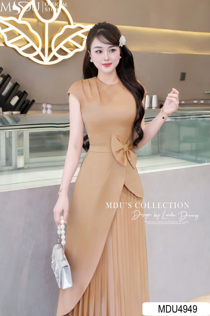 Váy dự tiệc mùa thu gam màu cam đất