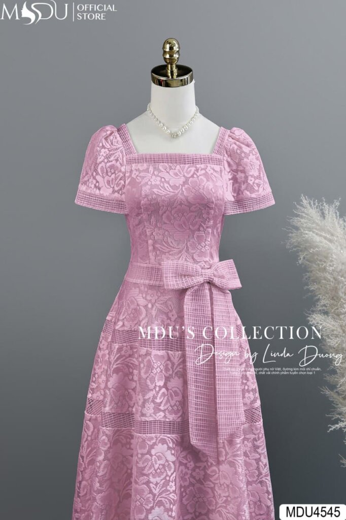 MDU4545 - Chất Liệu Ren Kén Tằm Dệt Khoang Chỉ Nổi Cao Cấp