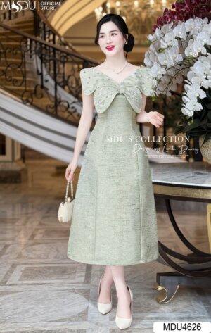 Váy Thiết Kế MDU4626 Điểm Nhấn Nơ Lớn Đính Ngọc Ở Trước Ngực