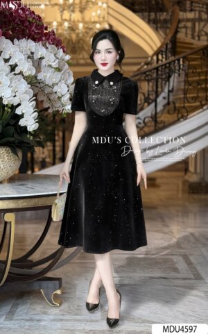 Váy Thiết Kế MDU4597 Điểm Nhấn Ở Phần Ngực, Đính Đá Lấp Lánh