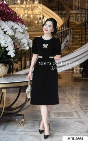 Váy Thiết Kế MDU4664 Đính Đá Hình Nơ Nổi Bật Ở Ngực