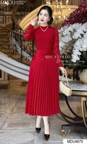 Váy Thiết Kế MDU4675 Gam Màu Đỏ Cuốn Hút Mang Lại Sự Sang Trọng Qúy Phái