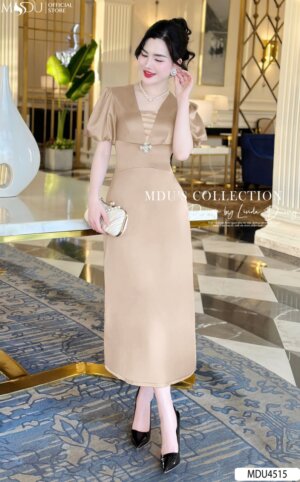 Váy Thiết Kế MDU4515 Tay Bồng Dáng Dài