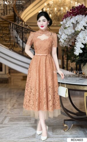 Váy Thiết Kế MDU4603 Họa Tiết Tinh Xảo Cùng Đường Cắt Xẻ Khéo Léo