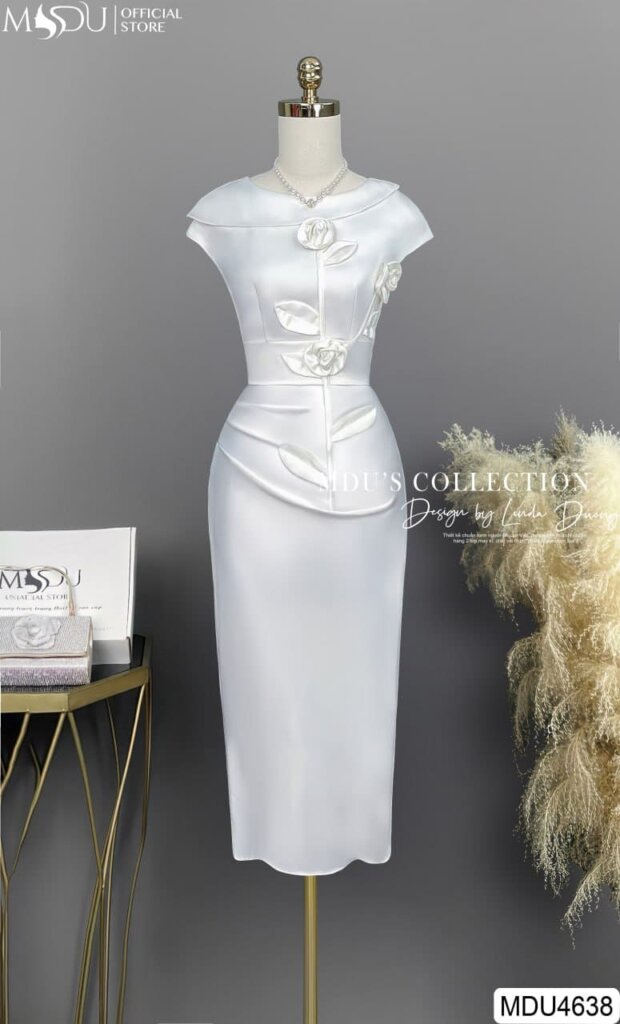 MDU4638 - Dáng Ôm Suông Duyên Dáng & Bông Hoa Thủ Công Tinh Xảo