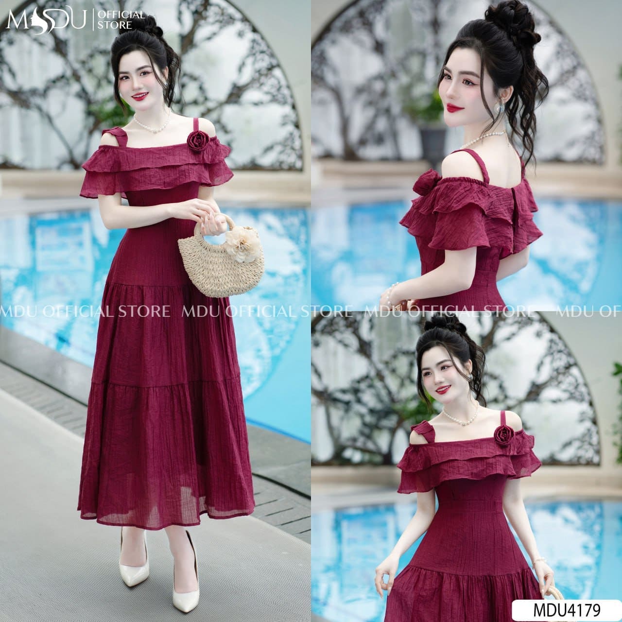 Những Kiểu Trang Phục Giúp Nàng Nhỏ Nhắn "Ăn Gian" Chiều Cao - Váy Trễ Vai Dáng Dài