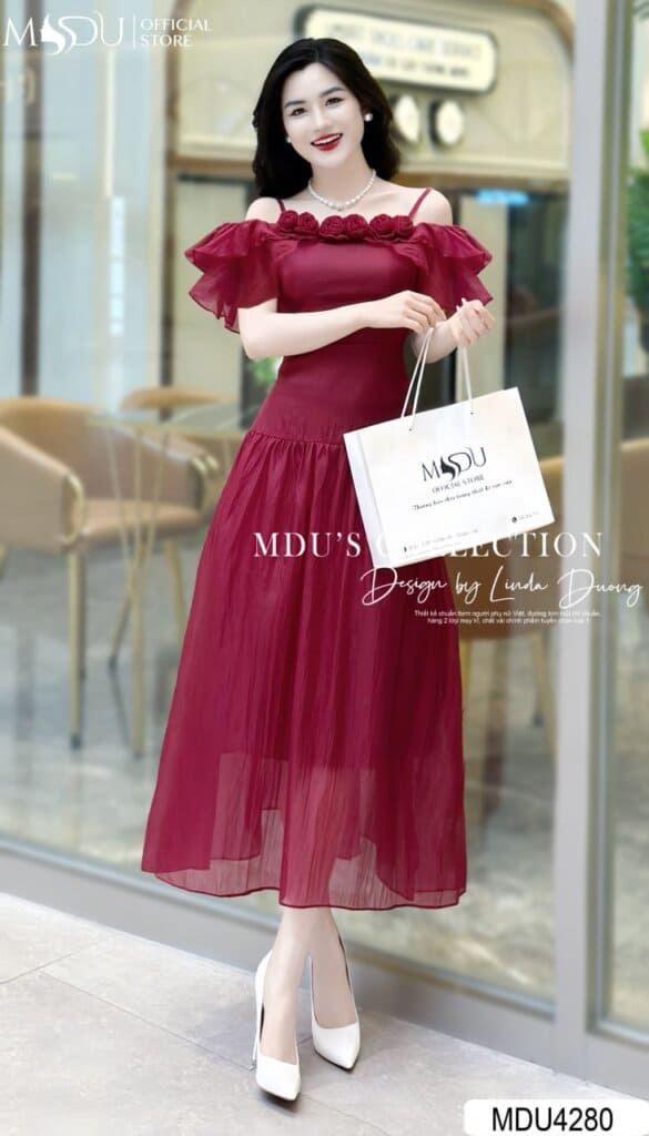 Đầm dây đi biển- Váy dây đỏ quyến rũ