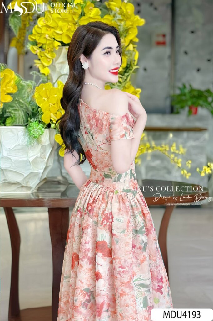 Đầm đi biển- Váy lệch vai