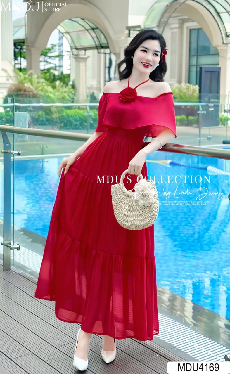 Top Mẫu Đầm Maxi Đi Biển Cách Điệu Đẹp Nhất Nhà MDU Fashion - Váy Maxi Hoa Đính Ngực