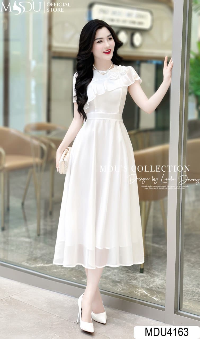 Những Kiểu Đầm Trắng Đi Biển Được Yêu Thích Nhất Tại Mdu Fashion - Đầm Trắng Đi Biển Dáng Dài