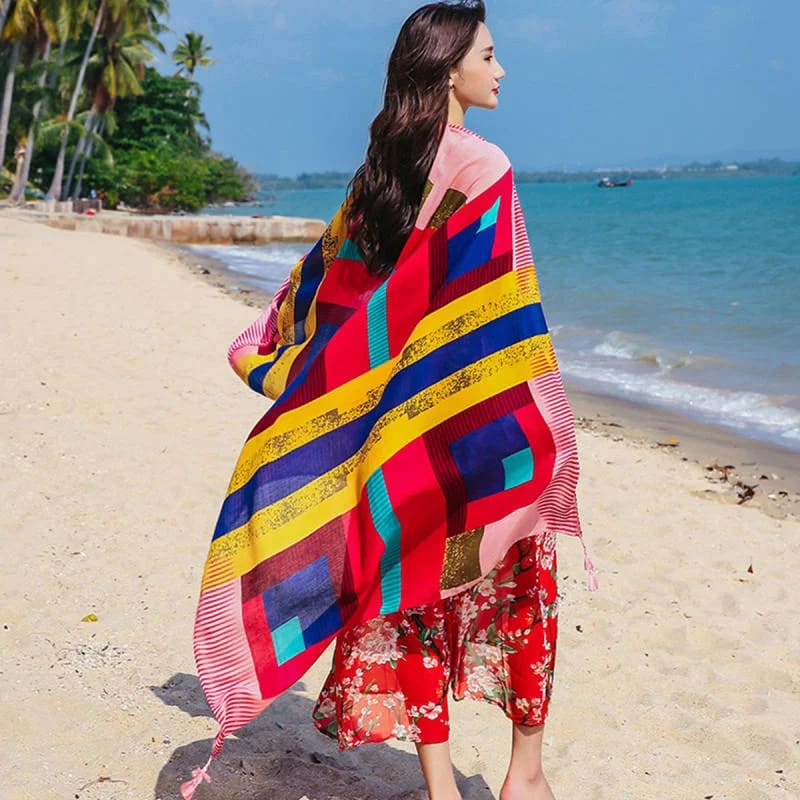 Khăn choàng đi biển - Khăn Họa Tiết