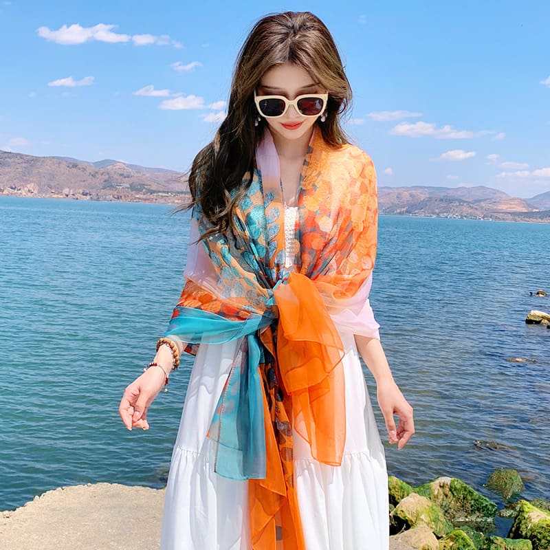 Khăn choàng đi biển - Khoác Vai Như Áo Choàng