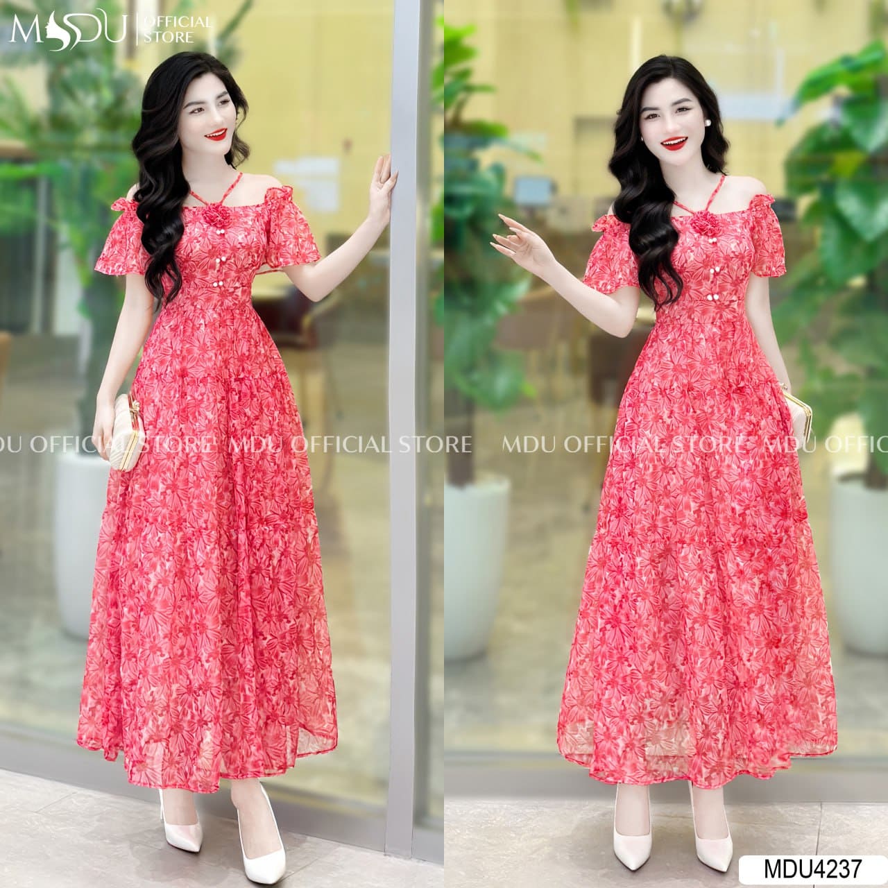 Top 5 Mẫu Váy Ghi Điểm Trong Lòng Phái Đẹp - Váy Hồng Trễ Vai