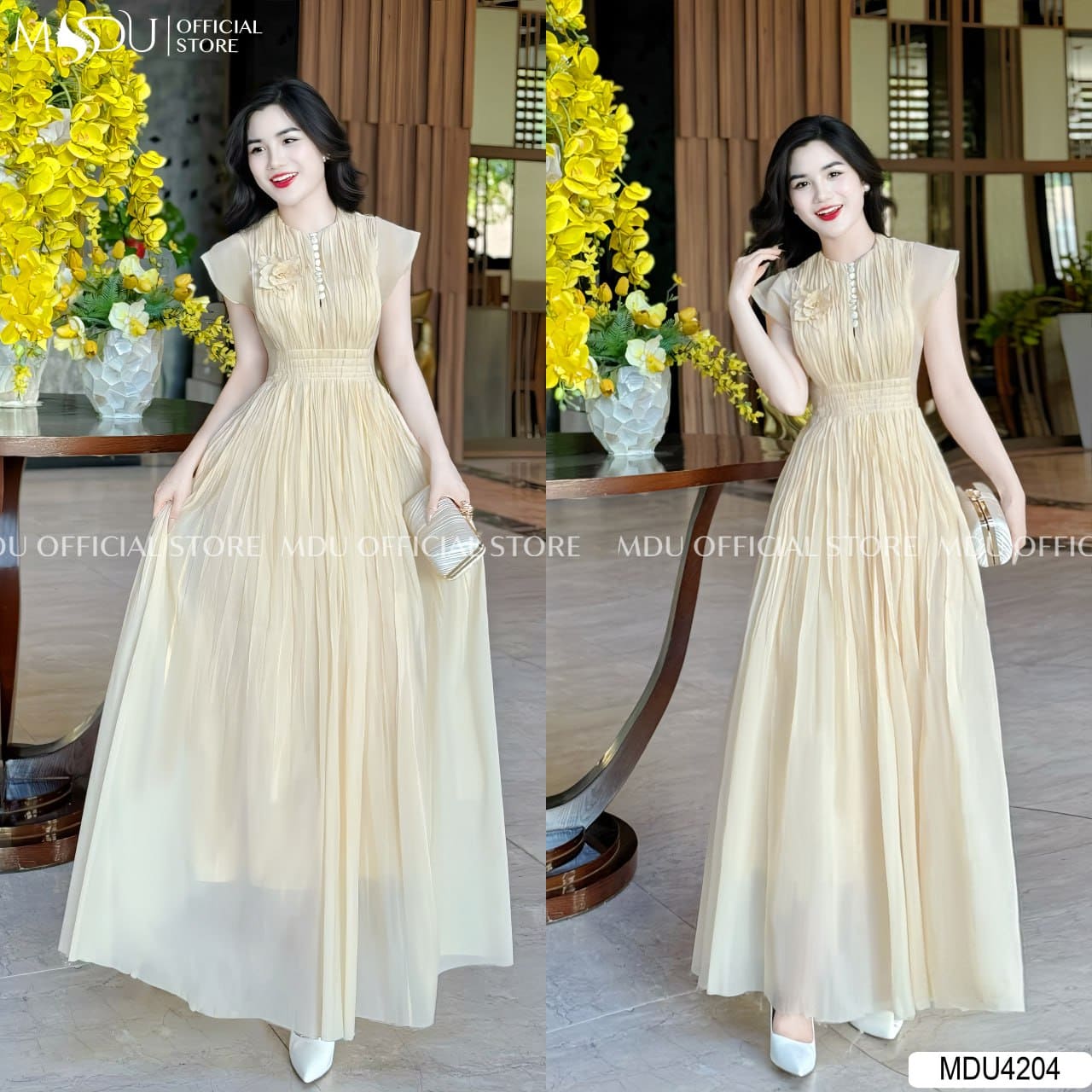 Top 5 Mẫu Váy Ghi Điểm Trong Lòng Phái Đẹp - Váy Xòe Đính Hoa