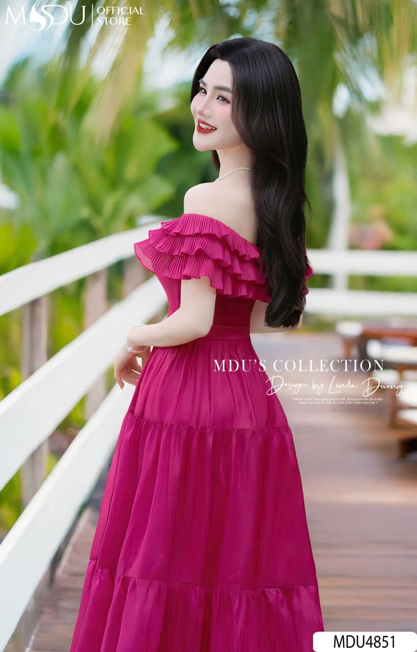 Váy hoa đi biển - Váy hở lưng 