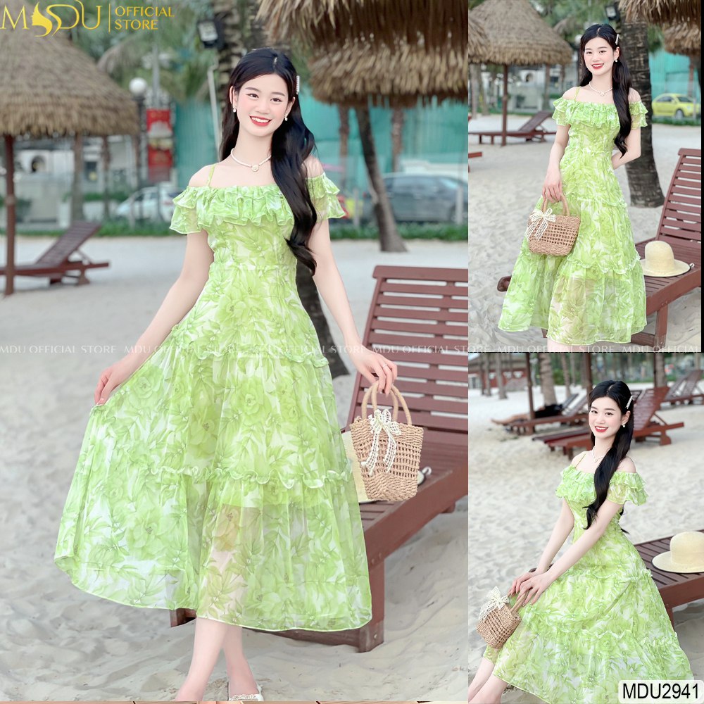 Váy Hoa Đi Biển- Váy Hoa Xanh