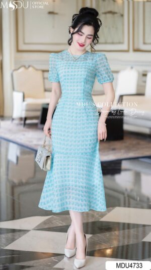 Váy Thiết Kế MDU4733 Váy Đuôi Cá Hiện Đại Tay Bồng Thanh Thoát
