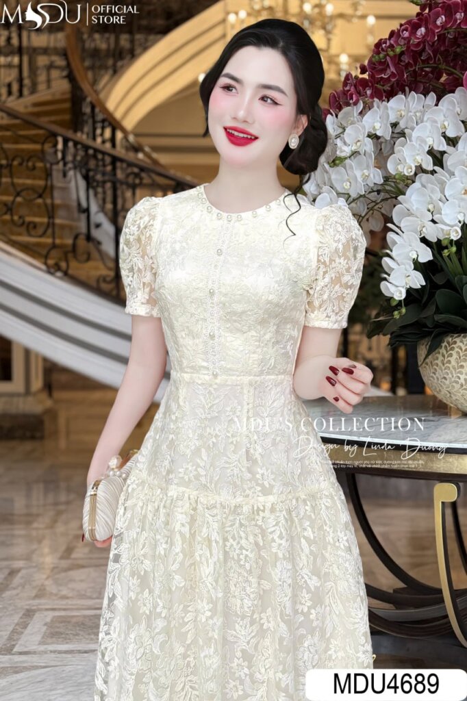 Váy Thiết Kế MDU4689 – Chất Ren Cao Cấp