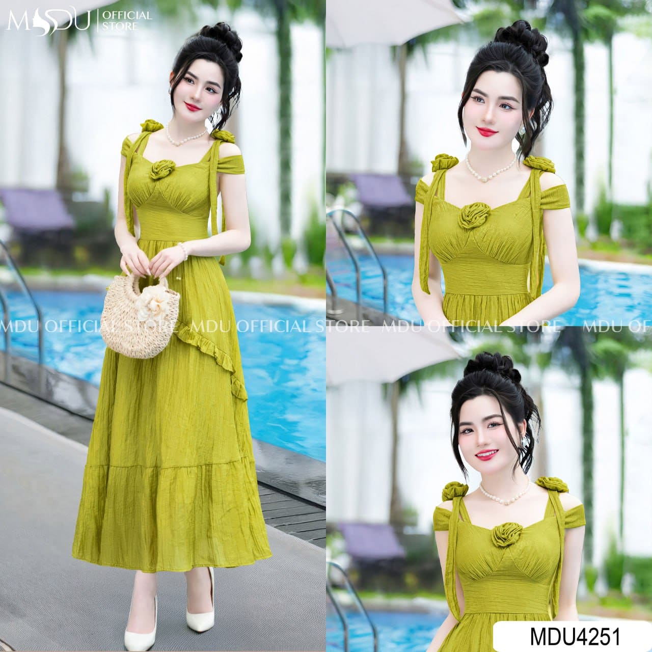 Các Kiểu Váy Maxi Đi Biển Đẹp Mê Hồn - Váy Maxi Trễ Vai