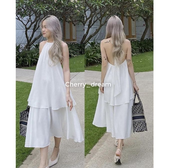 Các Kiểu Áo Yếm Đi Biển Đẹp Lung Linh Cho Mọi Người - Áo Yếm Dài