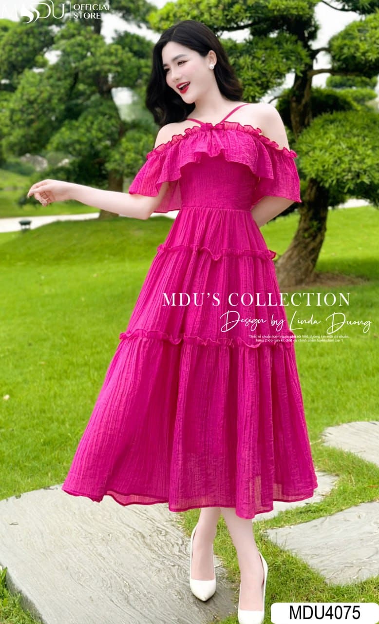 Các Kiểu Dáng Đầm Maxi Trễ Vai Đẹp Nhất - Dáng Xòe